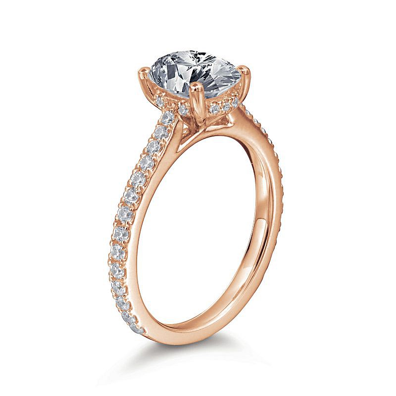 Hidden halo online pave engagement ring