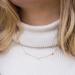 Five Heart Station Necklace lifestyle