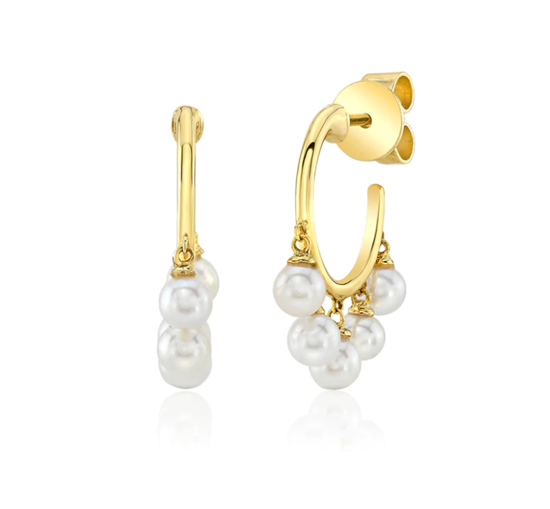 MB Essentials Pearl Drop Hoop Earrings