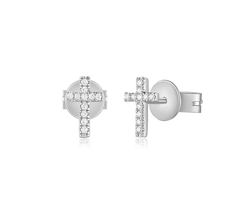 MB Essentials Diamond Cross Stud Earrings